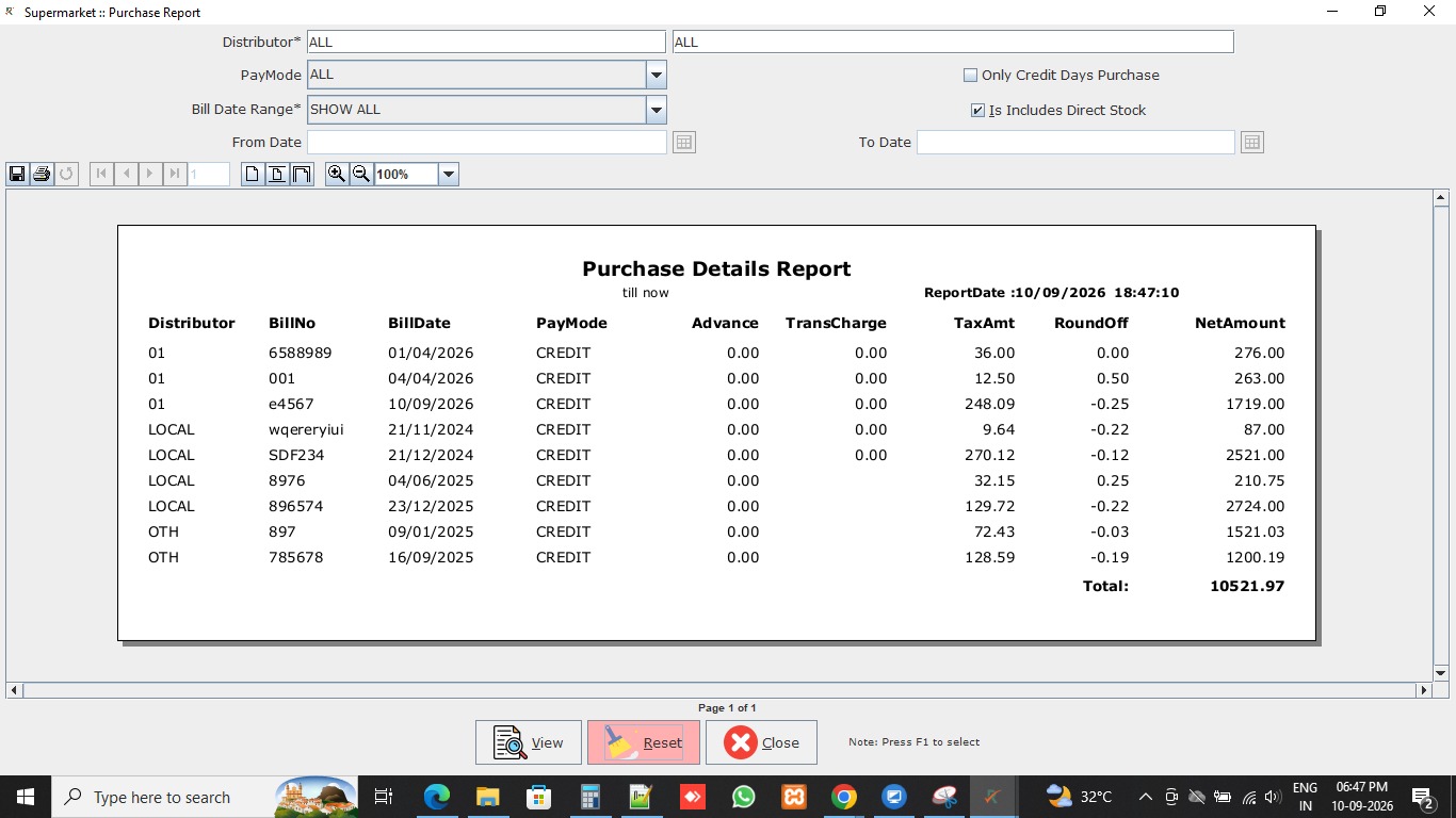 Electrical - RightBill POS software interface
